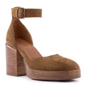 SEYCHELLES GLEAMING SUEDE CHUNKY HEEL PLATFORM SIZE 7.5